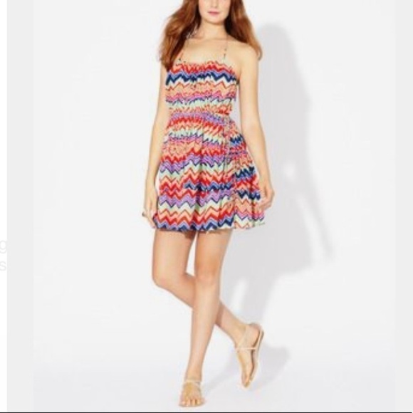 T-BAGS Knit Halter Zig Zag Dress - Picture 1 of 8